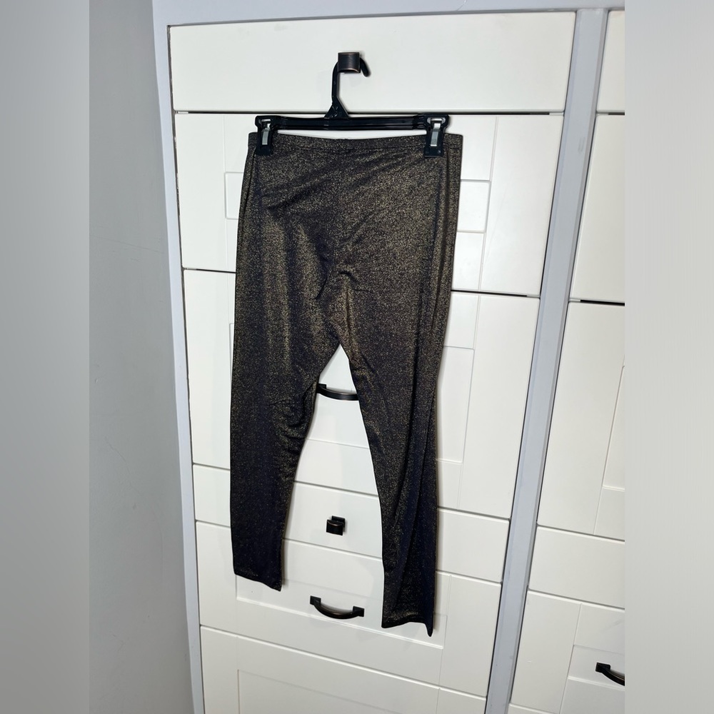 Arianne. Gold and black. Shimmery leggings. Size medium. - Picture 5 of 6